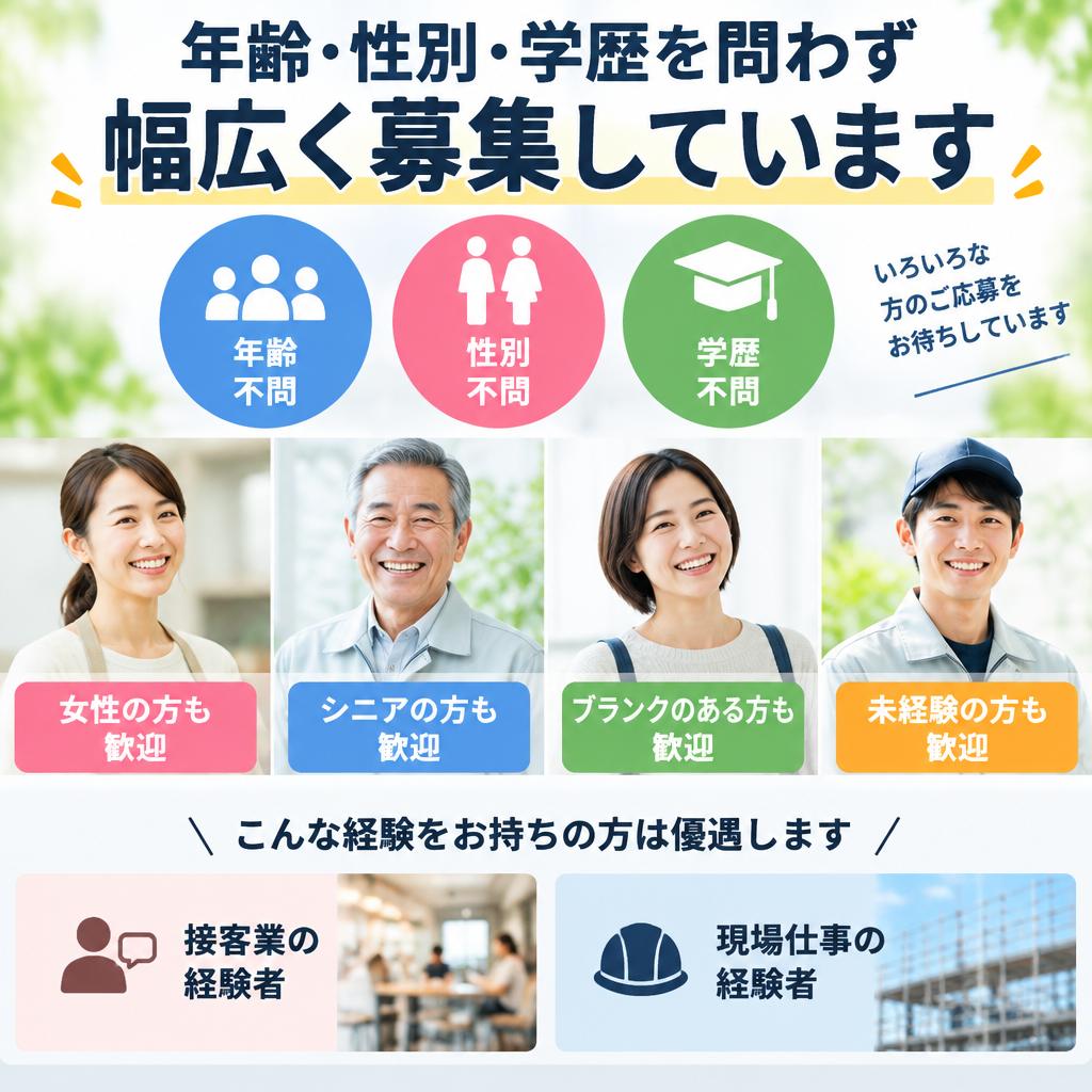年齢・性別・経験不問。幅広い仲間を歓迎します