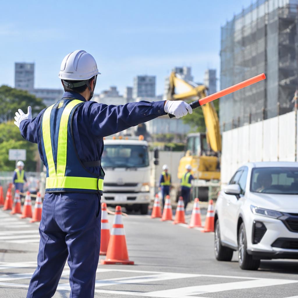 交通誘導で地域の安全を支える、警備スタッフの仕事